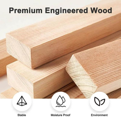 Premium engineered wood beams showcasing stable, moisture-proof, and environmentally friendly properties.