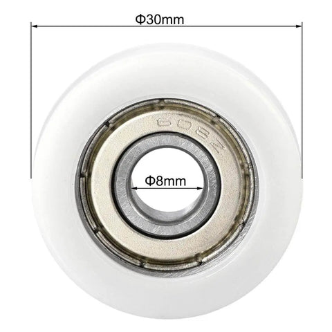 Front view of the 608ZZ Ball Bearing Guide Pulley Roller Round Wheel 8x30x10mm with visible dimensions