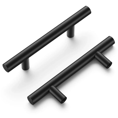 10 Pack Matte Black Cabinet Handles And Drawer Pulls For Doors And Dresser Drawers, Modern Bar Pulls With 3 Inch Center To Center