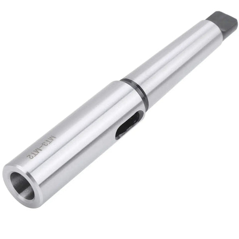 Morse taper drill sleeve adapter MT3-to-MT2, steel, side view.