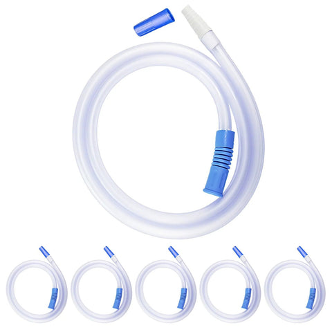 Artojoy 36-inch catheter extension tubing set, clear flexible tubes with blue connectors, 6 pcs for leg bag drainage
