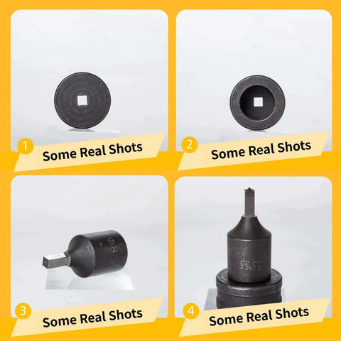 Close-up views of Heavy Duty Square Punch Die For CH70 Hydraulic Press 13.5x13.5mm with steel body for metalwork precision