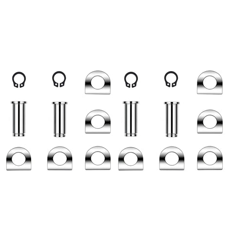 Replacement Motorcycle Footpeg Mount Pins Kit With E Clips And Washers, Four Pack Clevis Pins For Harley Style Footpeg Brackets, Replacement Foot Peg Mounting Pin Set, Tighten Loose Pegs On Cruiser Touring Bikes