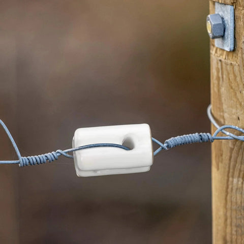Porcelain Bullnose Electric Fence Insulators 10 Pack White Ceramic Insulators For Fence Wire And Wood Posts Durable Bullnose Design