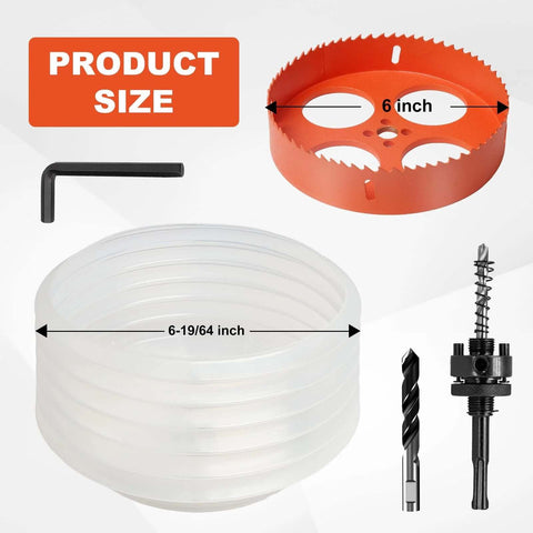 6 Inch Hole Saw Kit For Recessed Lights With Dust Bowl For Clean Precise Cuts In Wood Metal And Plastic Bi Metal Drywall Saw Teeth