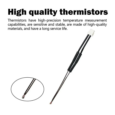 Close-up of high-quality thermistor for 0.4mm Ceramic Hotend Upgrade For Elegoo Centauri Carbon 3D Printer with wiring detail.