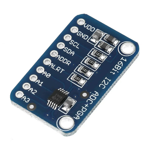 Sixteen Bit I2C Analog To Digital Converter Development Board With Programmable Gain Amplifier And High Precision ADC Module