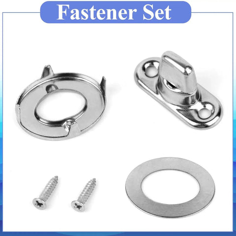 50-piece marine twist lock fastener set with turn buttons, eyelet and stud, screws and washer