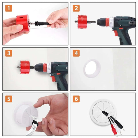 Step-by-step installation of No More Cable Mess TV Cord Hider For Wall Mounted TV Kit With 4 Pass Throughs In Wall Cable Management.