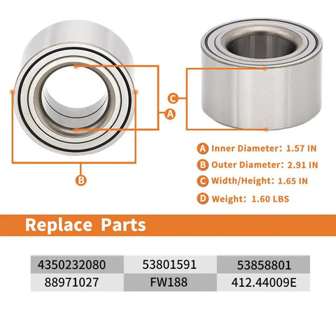 510070 Wheel Hub Bearing Assembly Front Or Rear Fits Toyota Celica 2000 To 2005, Corolla 2003 To 2019, MR2 details