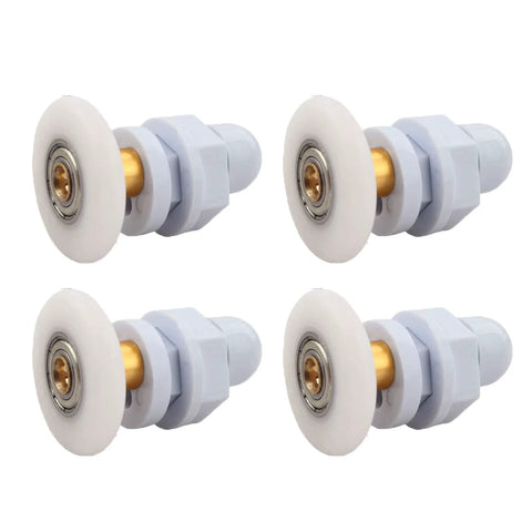 4PCS 29mm shower door rollers replacement with copper rod pulley, nylon runners and stainless steel hardware