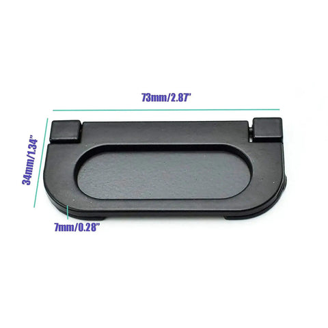 2.9 Inch Flush Ring Pull Handles Set Of 4 Matte Black Zinc Alloy Hidden Recessed Drawer Cabinet Sliding Door Pulls dimensions