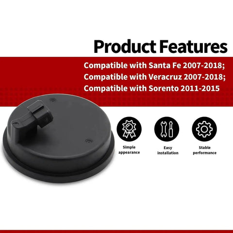 Rear hub bearing ABS speed sensor, black circular sensor with connector, front view
