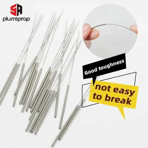 20 Pack 0.4mm Stainless Steel Nozzle Cleaning Needles for 3D Printers Quick Clog Removal and Deep Cleaning focus on needle flexibility