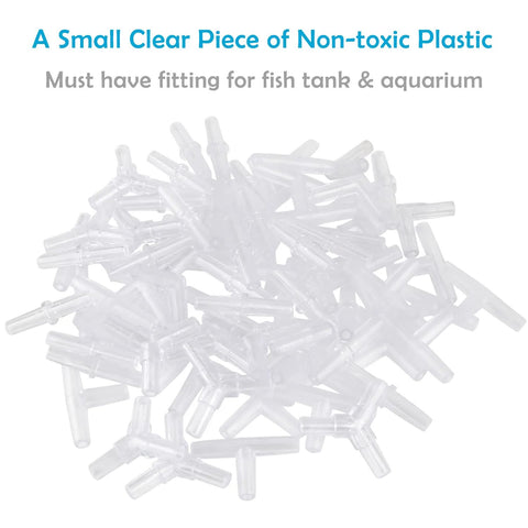 Pawfly clear plastic aquarium airline tubing connectors inline valve set, 40 pieces for fish tanks