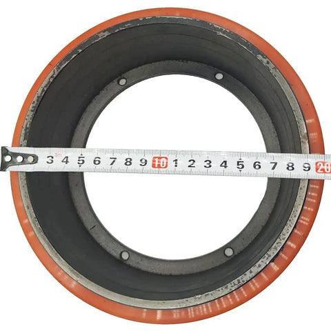 Heavy Duty Drive Wheel 1115-220000-A0 Replacement For Big Joe Electric Pallet Jack E25 E30 shown with tape measure