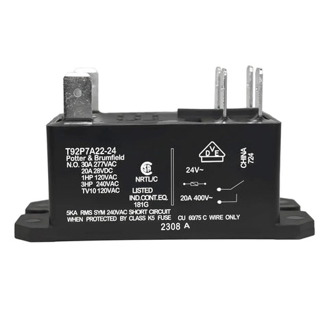 Heavy Duty 24V AC Power Relay Pack of 2 DPST Normally Open Contact Form 2 Form A 30 Amp General Purpose Relay