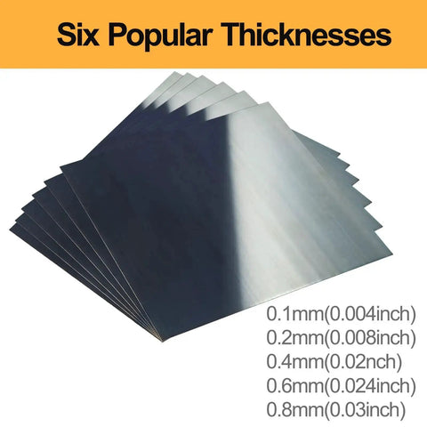 Pro Grade Spring Steel Shim Stock Set 1095 Blue Tempered With Polished Finish for Precision Machining, Set of Six Pieces.