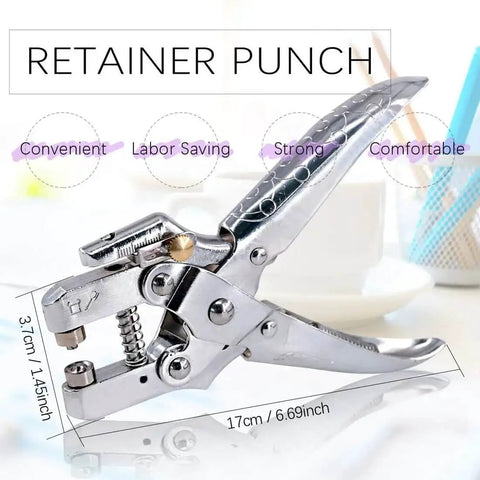 Close-up of metal hole punch pliers from Ten Colors 300 Pcs Metal Grommets Kit With 3/16 Inch Eyelets And 1 Pcs Hole Punch Pliers.