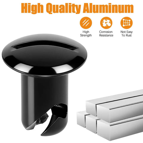 Aluminum Button Quarter Turn Dzus Fasteners Set Black 10 Pack With Seven Sixteenths Inch Stem And Oval Head.500 Grip Heavy Duty