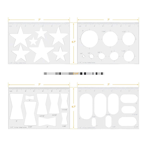 Router Jig Template Circle Inlay Templates in Clear Quarter Inch Acrylic for Woodworking Pro Projects, top view