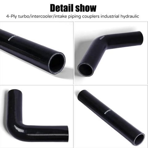 Beefy Silicone Radiator Hose ID One And Three Quarter Inches 12 Inch Length Durable 4 Layer Reinforced Coolant Air Hose For Automotive Marine Turbo Intake And Hydraulic Systems Black in 4 different angles