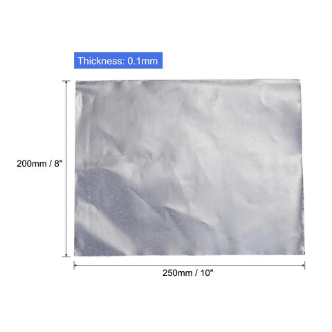 PATIKIL flexible graphite foil gasket sheet, 250x200x0.1mm, pack of 4, silver foil