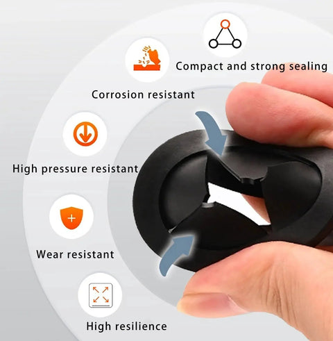 Close-up of 7/8 Inch Cable Grommet showing flexibility and durability features, part of 9 pack for home theater cable management.