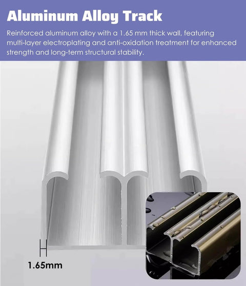 Double Rails Cabinet Closet Door Hardware Kit With Ceiling Or Wall Mount Bypass Sliding Panel And Rollers aluminum track