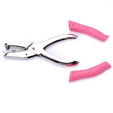 Two Pack 1/16 And 1/8 Inch Circle Hole Punches For DIY Crafts And Scrapbooking, metal punch tool with soft grip handle and scrap catch cage