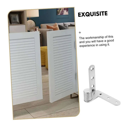 Hidden Door Pivot Hinges Stainless Steel 1 Pair Concealed Hinges featuring auto-close mechanism on a white louvered door panel.
