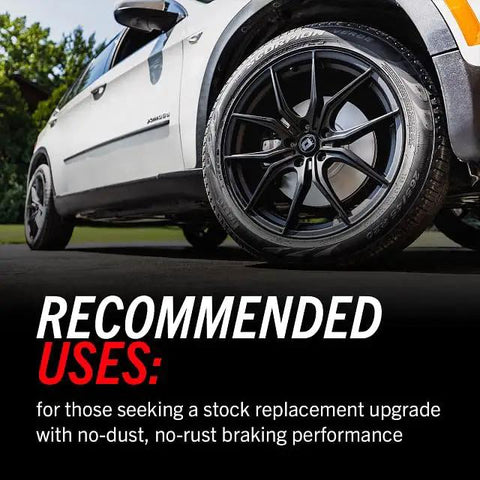 Side view of a white SUV with a black multi-spoke alloy wheel
