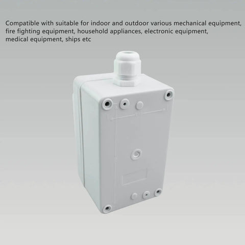 Side view of Outdoor IP67 Waterproof Emergency Stop Button With Enclosed Box 660V 10A for industrial safety