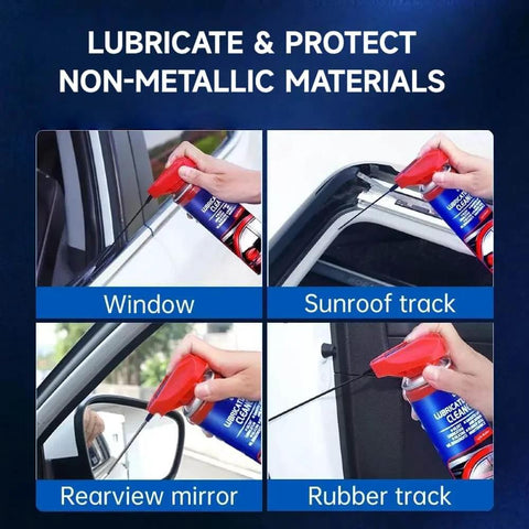 Specialist Silicone Lubricant Spray With Dual Straw Sprays For Doors, Hinges, Bikes, Sewing Machines, Garage Doors And Metal Parts Fast Drying, Non Sticky Slick Long Lasting Lubrication 6.76 Oz used on window, sunroof, mirror, and rubber track.