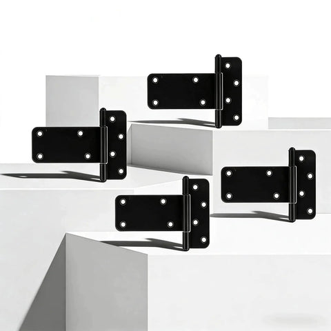 6 Inch Heavy Duty Gate Hinges 280 Lbs Capacity Black 4 Pack With Screws Included for Wooden Fences Barn Doors and Outdoor Gates