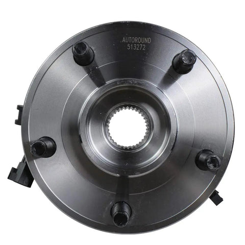 Front view of Front Wheel Hub And Bearing Assembly 513272 for 2007-2010 Jeep Wrangler with ABS, 5-lug, flange diameter 6.36 inches