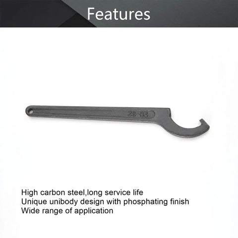 C Hook Spanner Wrench Collet Chuck For 28 To 32mm Round Nut, heavy duty forged 45 steel with phosphating finish, ideal for ER chuck nut removal