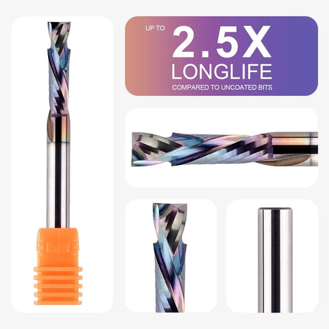 Heavy Duty Pro Grade Compression Spiral Router Bit Set For Woodworking SpeTool TAC Coated 1/4 Inch Shank