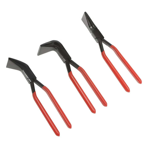 3 Piece Sheet Metal Bending Pliers Set With Straight, 45 Degree, And 90 Degree Jaws For Auto Repair, Roofing, HVAC Duct Fabrication