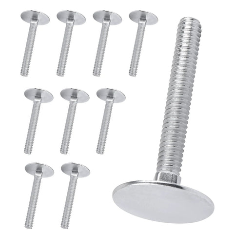 Elevator bolts 1/4-20 x 2, zinc-plated steel, 10-pack with flat heads for roll-up doors and garage mounting