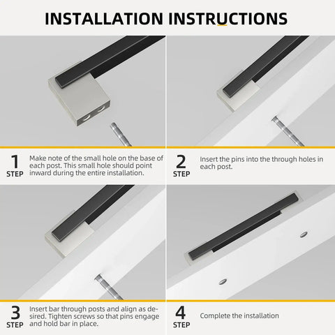 Installation instructions for 10 Pack Adjustable Cabinet Pulls Black Silver Two Tone Square Dresser And Drawer Handles