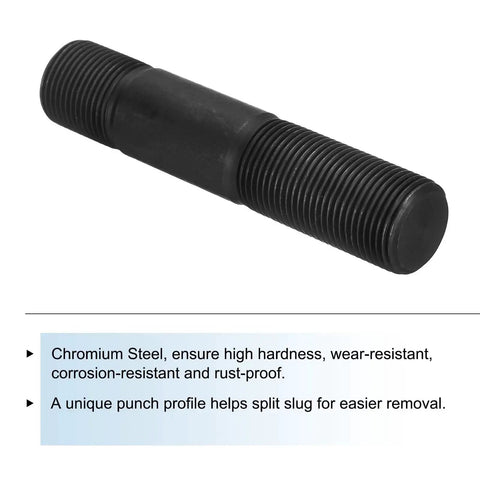 Knockout Punch Draw Stud M20 By 1.5 Thread Replacement For Hydraulic Drivers, 98mm, heat-treated chromium steel stud