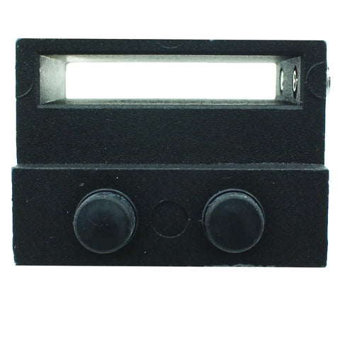 2-Piece Sliding Barn Door Track Limiters And Roller Stoppers, Black Carbon Steel with Rubber Caps, front view