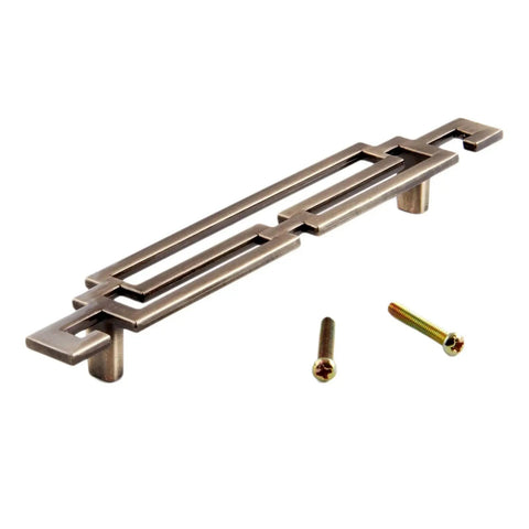 Set Of 5 Vintage Retro Style Kitchen Cabinet Door Handles And Drawer Pulls 177mm Length 6.97 Inches Antique Bronze Zinc Alloy