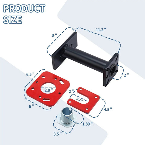 Rear Axle Bearing Puller And Installer Kit With ABS Tone Ring Tool showing dimensions of components for 1995-2020 4Runner Tundra Pickup Models.