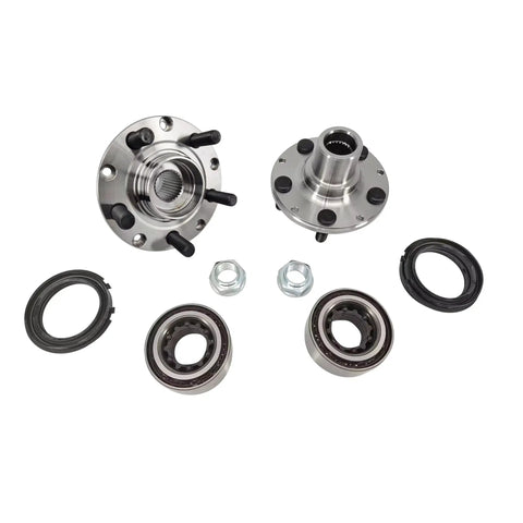 Front Wheel Hub And Bearing Kit With Seals And Retaining Clip Nut 2 Piece Replacement Set For Subaru Legacy Outback Impreza Forester And Baja 1990 To 2004 Without ABS