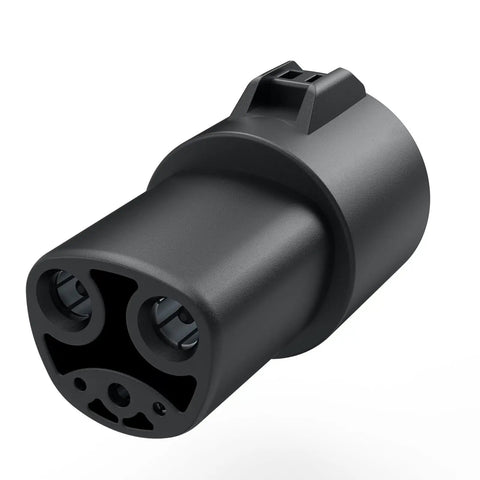 Close-up of J1772 To Tesla Charger Adapter For Model 3 Y X S Cybertruck, SAE J1772 To NACS EV Adapter, 80 Amp 250V, SGS Certified.