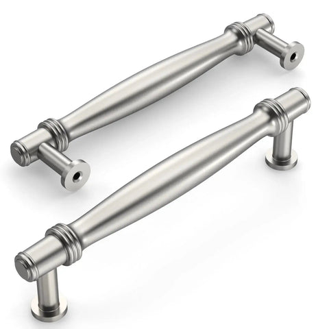 10 Pack Brushed Satin Nickel Cabinet Pulls With 5 Inch Hole Centers For Cabinets Cupboards And Drawers Durable Kitchen Hardware Easy To Install