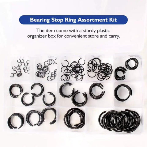 65Mn Spring Steel Snap Ring Set For Hole Sizes 4Mm Through 20Mm Round Wire Bearing Stop Rings Assortment Kit 180 Pcs Phosphated Finish