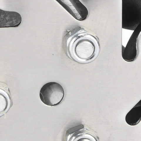 Close-up of bolt connections on 4 Pack 48mm Steel Mecanum Wheel Set For Robot Car 14209